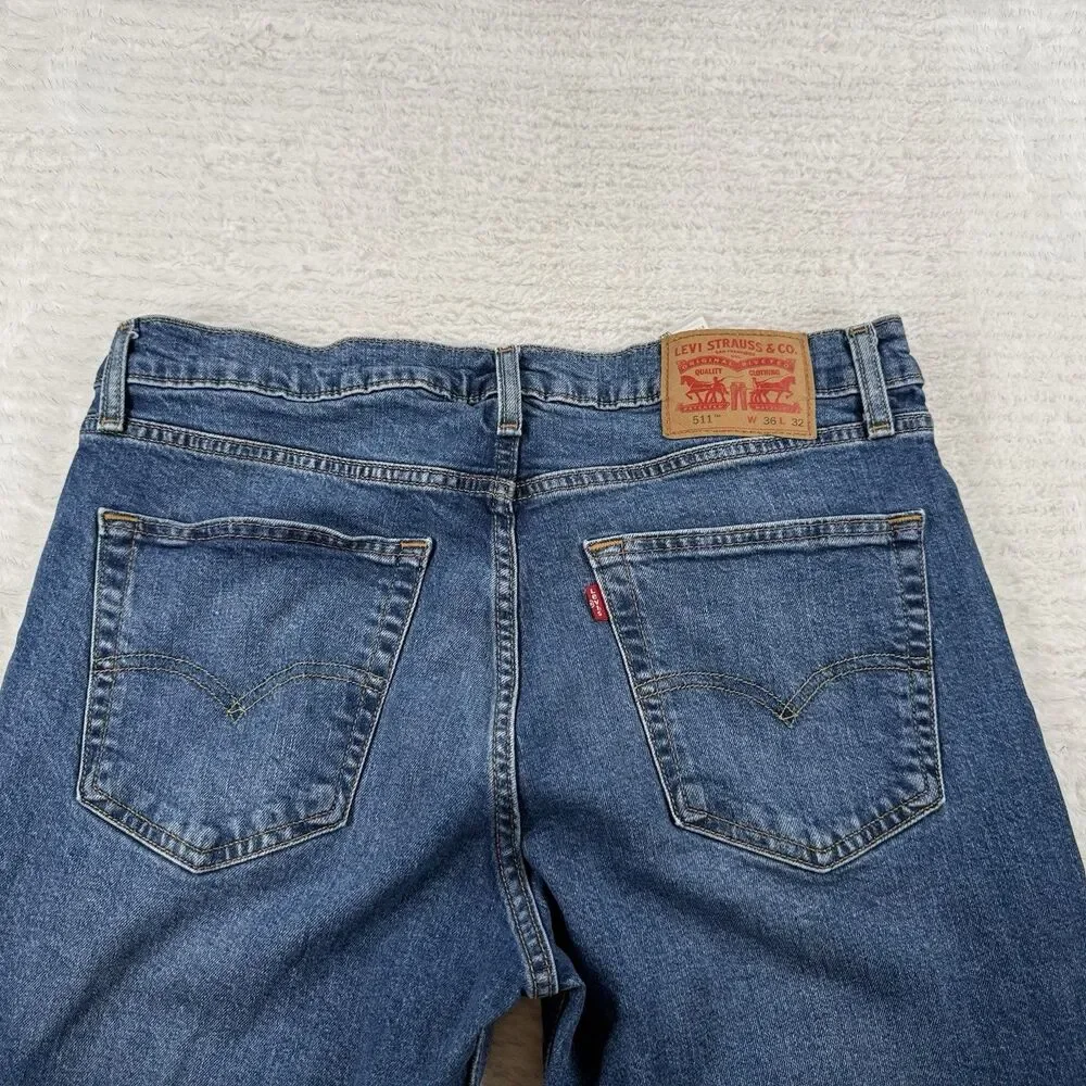Levi's Men's 511 Slim Fit Medium Wash Blue Denim Size 36x32
